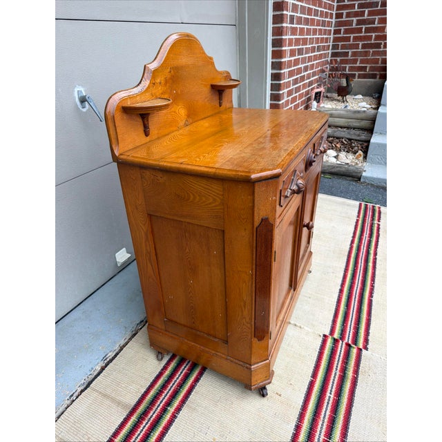 Antique Victorian Chestnut and Walnut Washstand, Lebanon County Pa, Circa 1870 For Sale - Image 16 of 17