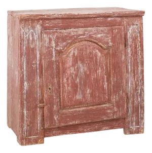 Parisian Rustic Cabinet in Burgundy Painted Pine, 1820s