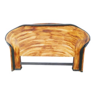 Monumental Rare Vintage Betty Cobonpue Pencil Reed King Size Burnt Bamboo Sculpted Headboard For Sale