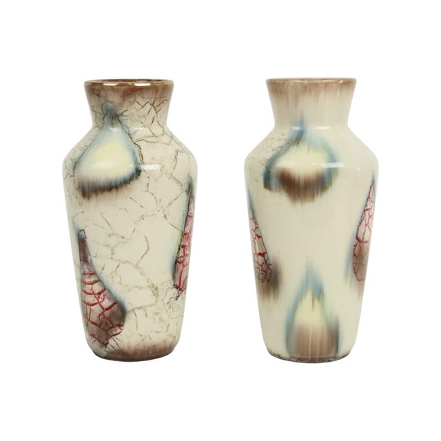 1960s West German Vases with Abstract Marble Pattern by Bay Keramik, 1960s, Set of 2 For Sale - Image 5 of 11