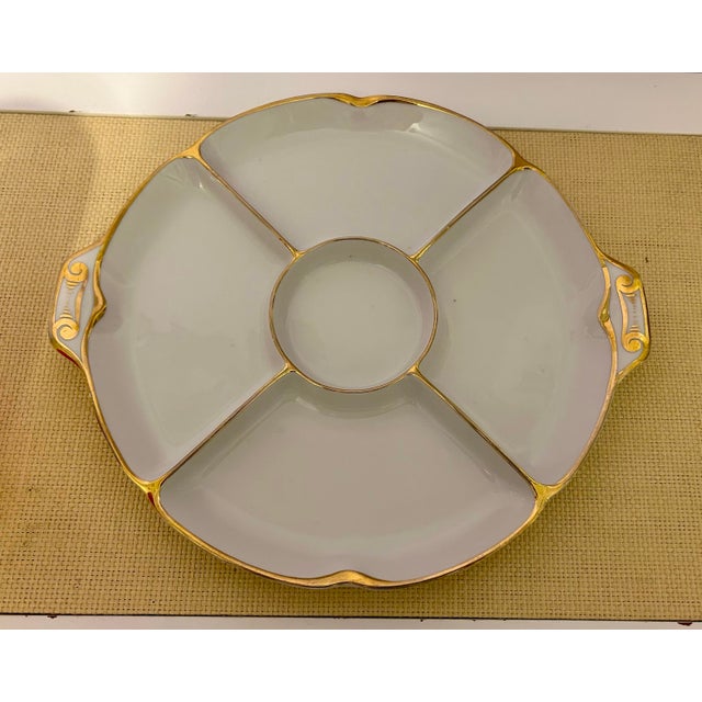 Hollywood Regency Vintage H & C Gold Trimmed Bavarian Platter For Sale - Image 3 of 11