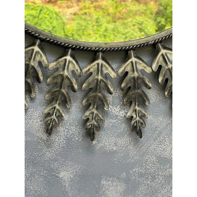 Spanish Round Silvered Metal Sunburst Mirror For Sale - Image 4 of 10