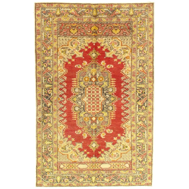 Late 19th Century Late 19th Century Antique Turkish Oushak Lambswool Rug - 4′3" × 6′8″ For Sale - Image 5 of 5