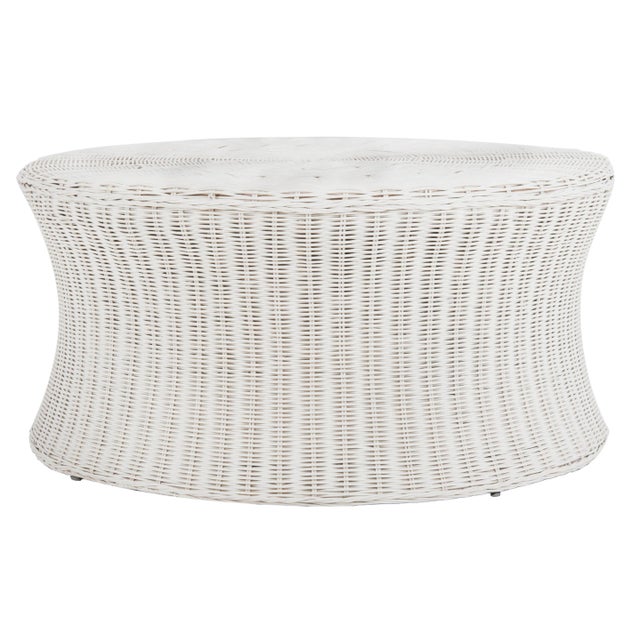White Rattan Bennett Coffee Table in White For Sale - Image 8 of 8