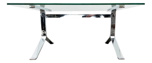 Mid-Century Space Age French Chrome and Glass Joker Coffee Side Table by Olivier Mourgue for Airborne, 1960s
