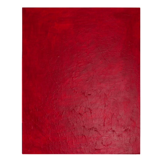 Bodasca, Minimalist Textured Red, 2025, Acrylic on Canvas For Sale