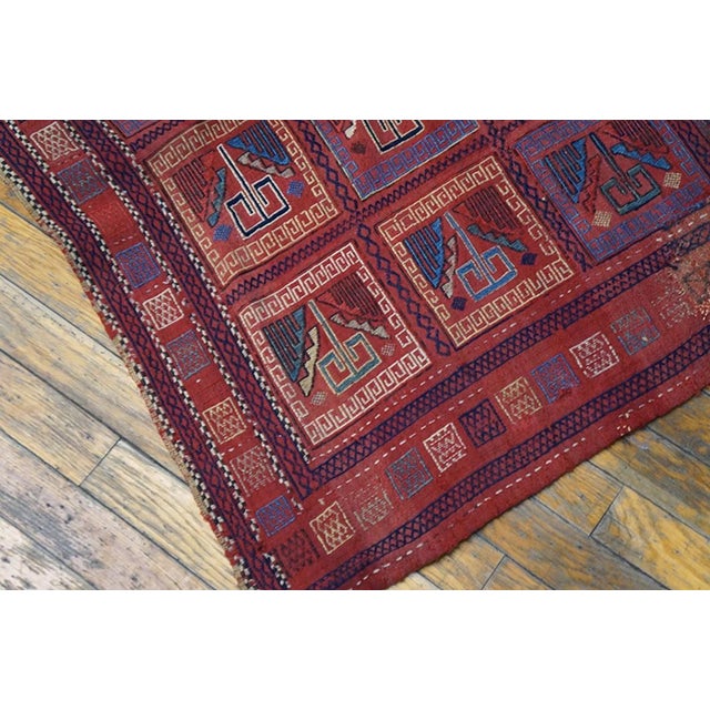 1870s Red Geometric Antique Caucasian Verneh Flat-Weave Rug 5'8" X 6'4" Wool Carpet For Sale - Image 12 of 18