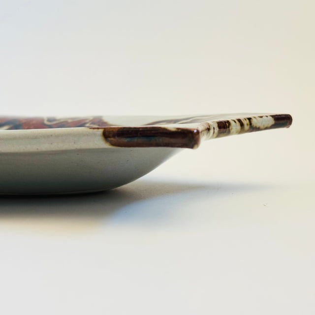 Ceramic Vintage Large Ceramic Fish Platter, Hand Painted, Late 20th Century, Signed For Sale - Image 7 of 14