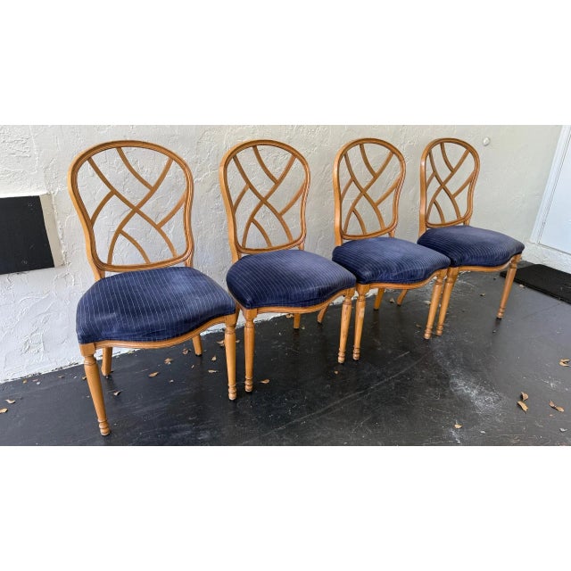 Traditional 1990s Century Furniture Lattice-Back Dining Chairs – Set of 4 For Sale - Image 3 of 13