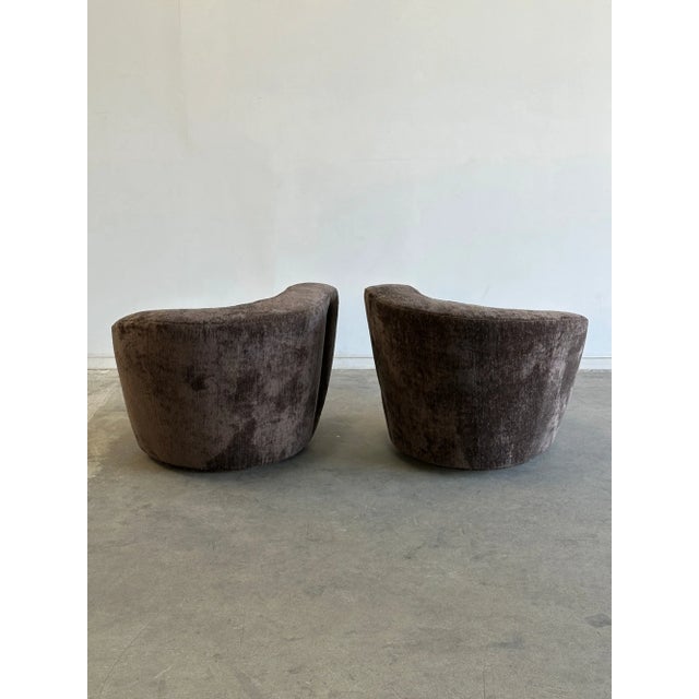 Brown 1980s Kagan Style Lounge Chairs - Pair For Sale - Image 8 of 10