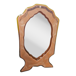 Antique Art Deco Marbled Bakelite Celluloid Mirror/Frame