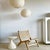 1980s Small Round Japanese-Style Rattan and Natural Linen Pendant Light, 1980s For Sale - Image 5 of 14