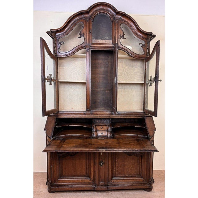 Brown Antique Monumental Bookcase in Oak, 1600s For Sale - Image 8 of 11