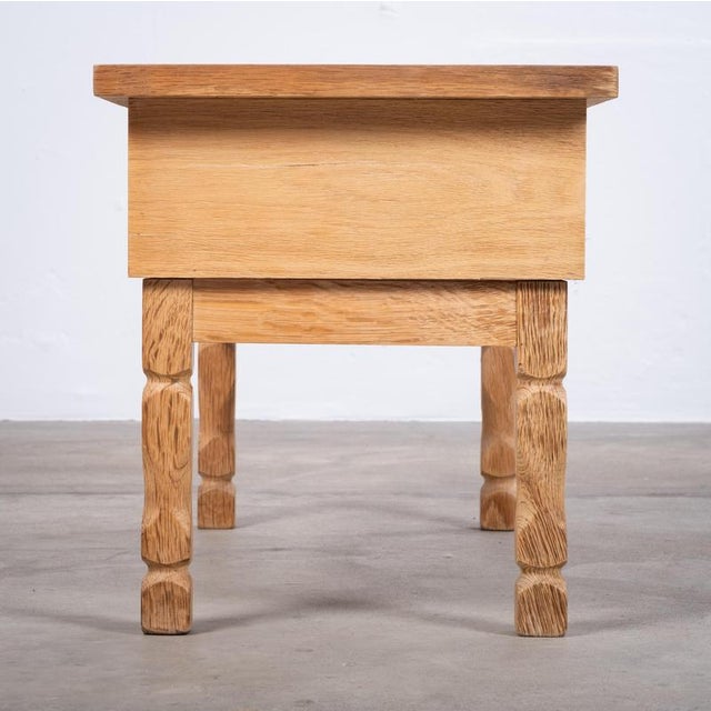 Wood Oak Hall Piece with Tiles by Henning Kjærnulf, Denmark, 1960s For Sale - Image 7 of 11