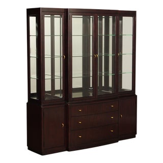 Thomasville Contemporary Style Glass Display China Cabinet For Sale