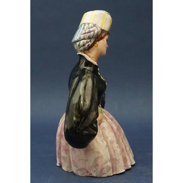 20th Century Ceramic Commoner Lady in Folk Costume from Sbordoni Rome, Italy For Sale - Image 4 of 18