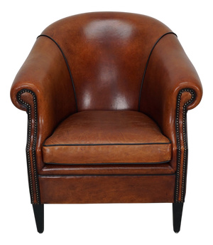 Vintage Dutch Cognac Colored Leather Club Chair