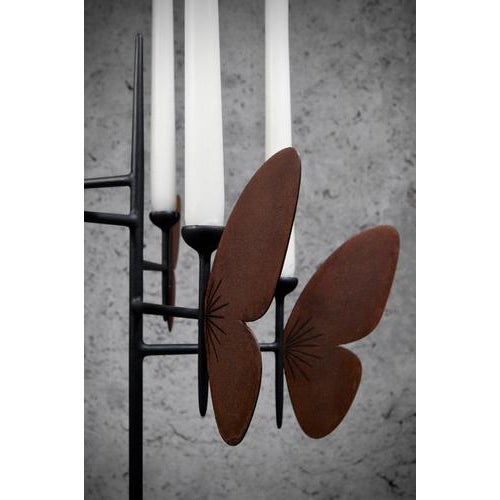 Metal Candleholder in Steel by Frederic Gaillard For Sale - Image 7 of 8