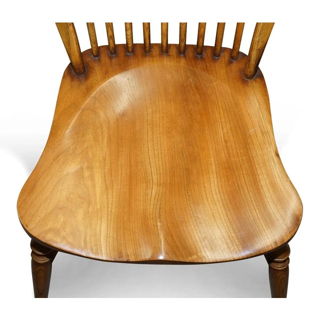 Handmade Burr Yew & Elm Dining Table & Windsor Chairs by Stewart Linford, England, Set of 9 For Sale - Image 14 of 18