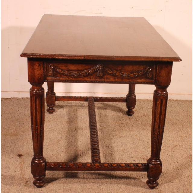 Wood Antique Louis XVI Oak Desk, 1700s For Sale - Image 7 of 14