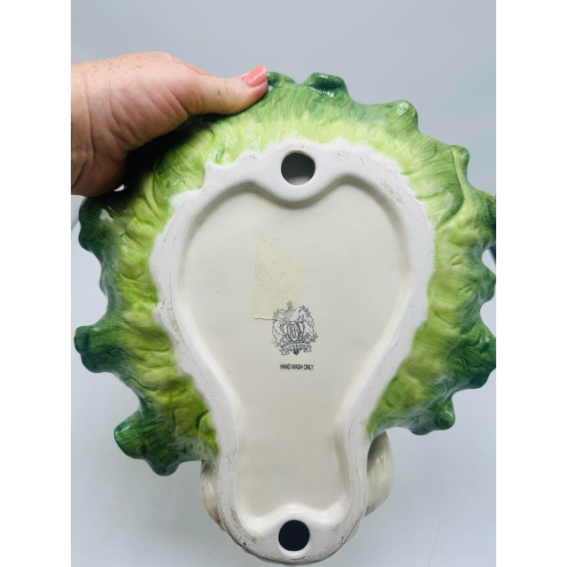 Vintage Ceramic Cabbage Bowl With Bunny For Sale - Image 9 of 9
