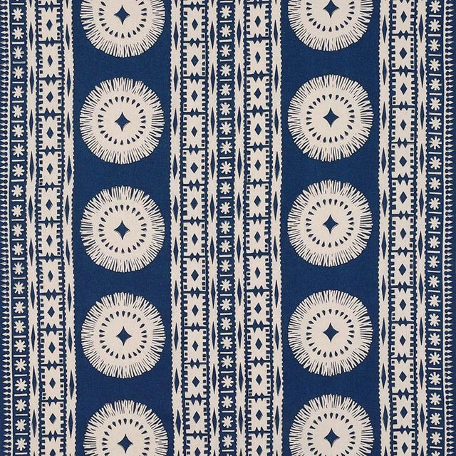 Sample- Schumacher X Mary Mcdonald Bora Bora Print Fabric in Marine For Sale