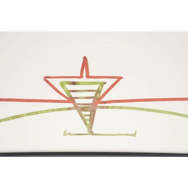 Mid-Century Modern Abstract Mixed Medium-On-Paper by Philip Renteria (1973) For Sale - Image 3 of 9