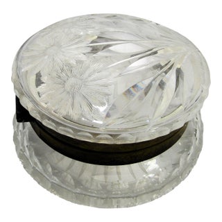 Antique Pairpoint Cut Glass Dresser Box Victorian Viscaria Pattern For Sale