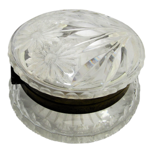 Antique Pairpoint Cut Glass Dresser Box Victorian Viscaria Pattern