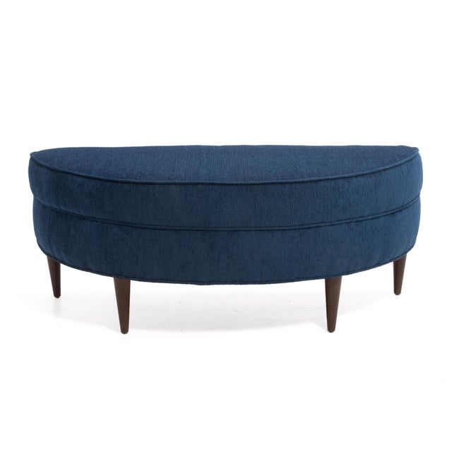 Mid Century Half Moon Lounge Chair & Ottoman After Adrian Pearsall Satellite Havana Knoll Fabric For Sale - Image 13 of 18