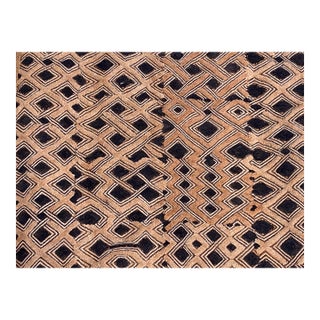 Lg Kuba Kasai Velvet Boutallah Raffia Textile , Zaire Africa 26.5" by 24" For Sale