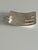 Mid-Century Modern Curved, Unique Brushed Texture, Distinctive Multiple-Ring Bail Sterling Silver Pendant, With Accentuated Pierce-Work Slots Cutout For Sale - Image 3 of 8