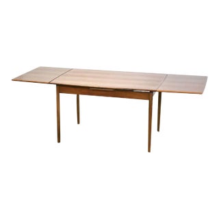 1960s Danish Modern Teak Draw Leaf Dining Table For Sale