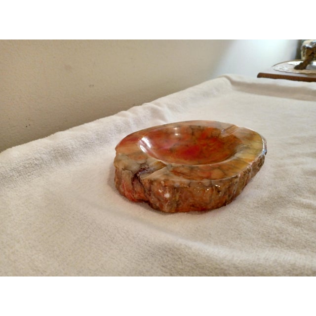 Mid-Century Modern Vintage Granite Orange Ashtray For Sale - Image 3 of 5