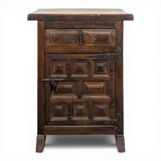 Spanish Bedside Table in Natural Wood For Sale