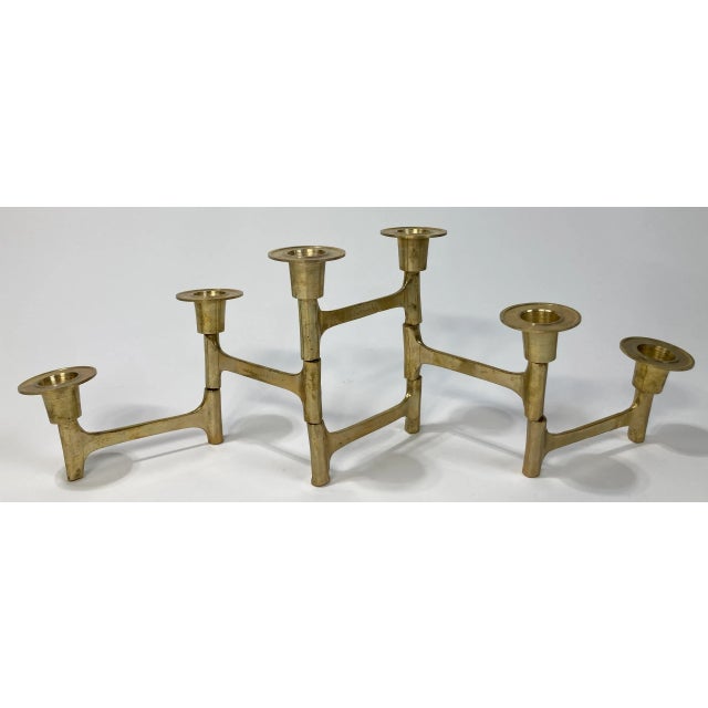 Mid-Century Modern Vintage Brass Danish Mid-Century Articulating Candelabra For Sale - Image 3 of 6