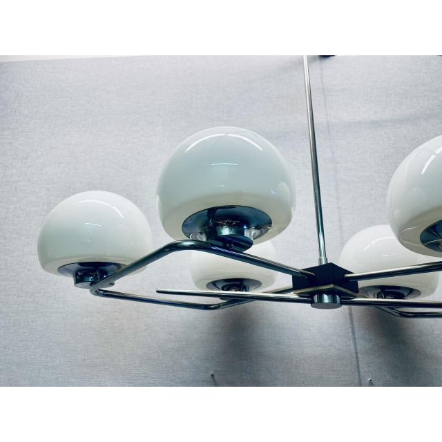 Italian Space Age Ceiling Light in Opaline Glass, Italy, 1960s For Sale - Image 18 of 18