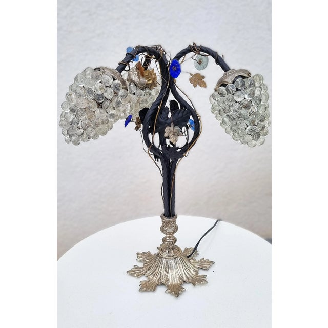 Vintage Murano Glass Grape Table Lamp, 1975 For Sale - Image 16 of 16