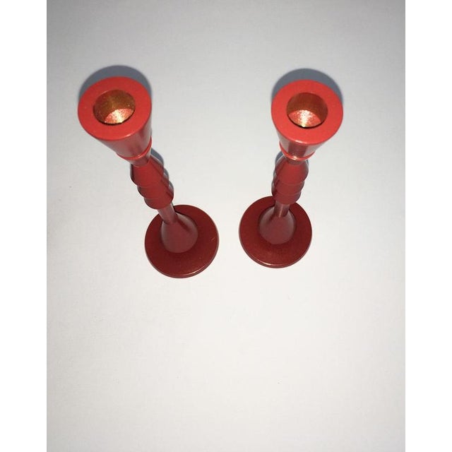 Red Bronze Sculpture Candleholders by Ugo La Pietra, Italy, 1974, Set of 2 For Sale - Image 6 of 18