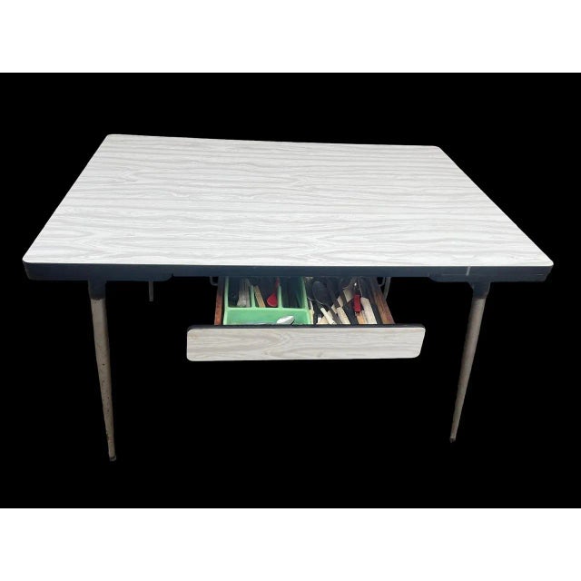 Dining Table and Chairs in White Formica, 1950s, Set of 5 For Sale - Image 10 of 12