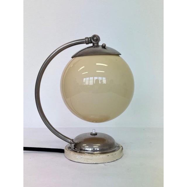 Vintage Bauhaus Adjustable Table Lamp in Chrome and Glass, 1930s For Sale - Image 4 of 9
