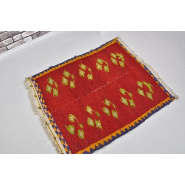 Textile Vintage Anatolian Kilim Rug With Geometric Tribal Motif For Sale - Image 7 of 10