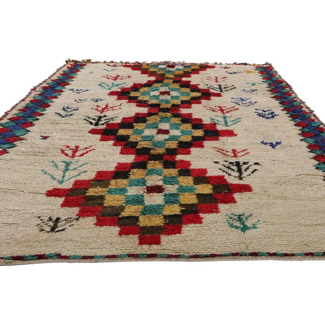 Tribal Colorful Vintage Moroccan Azilal Rug - 05'04 X 09'00 For Sale - Image 3 of 9