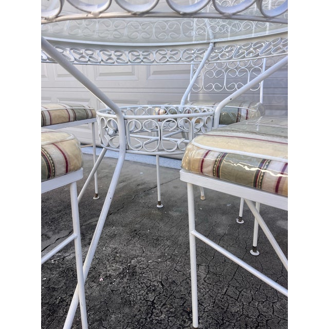 Metal Mid-Century Arthur Umanoff Wrought Iron Patio Set For Sale - Image 7 of 11