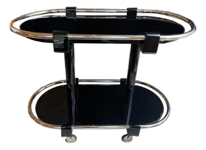 Art Deco Bar Cart in Black