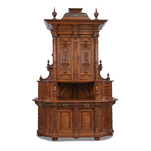 Oak Buffet Cabinet, Belgium or Netherlands, 1870-1880s For Sale - Image 13 of 13