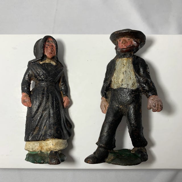 Metal Cast Iron Country Couple For Sale - Image 7 of 8