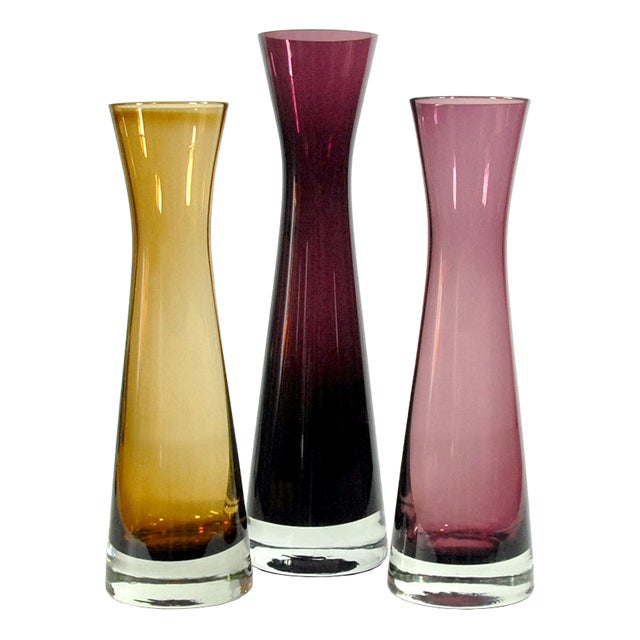 Glass Vases from Ingrid, Germany, 1970s, Set of 3 For Sale