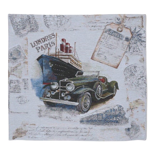 London to Paris Loom Woven Tapestry - 89 X 89 Cm (2'11" X 2'11") - Requires Rod Size 2 For Sale