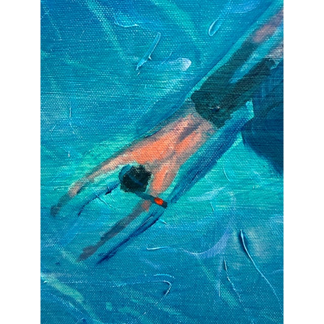 Large Beach Scene Acrylic on Canvas by Joe Davis For Sale - Image 10 of 11